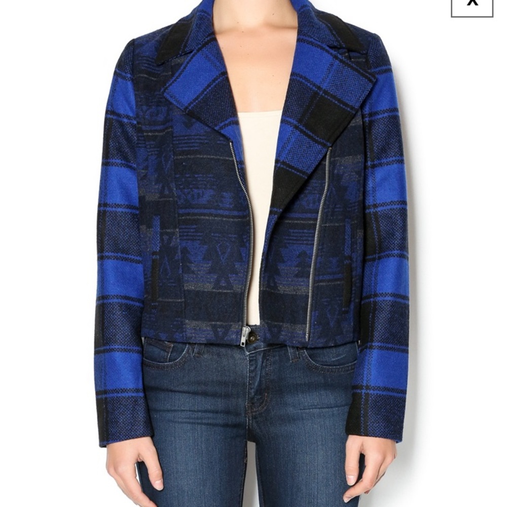 Jack Blue & Black Western Patterned Jacket